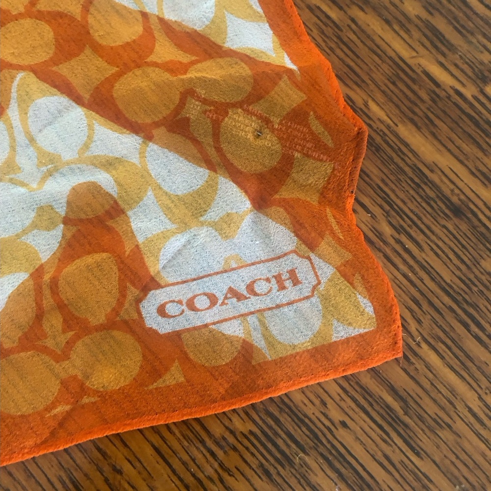 Coach Orange Patterned Scarf - Picture 4 of 4